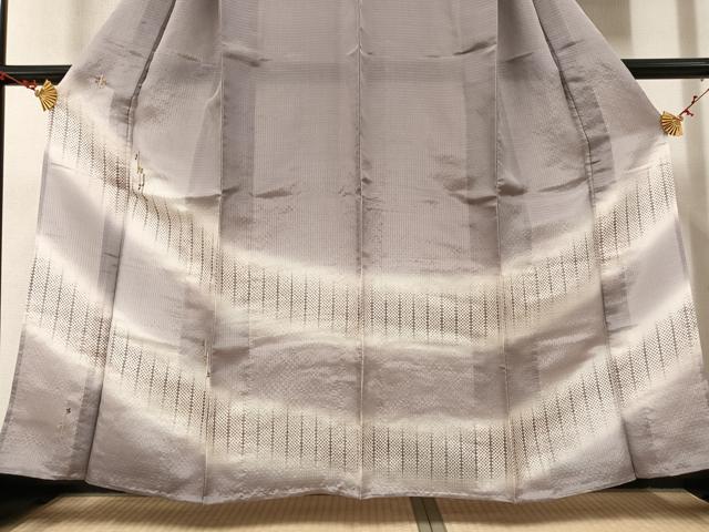 平和屋着物▽訪問着　単衣　刺繍　草木文　暈し染め　正絹　逸品　AAAV2508ph_2