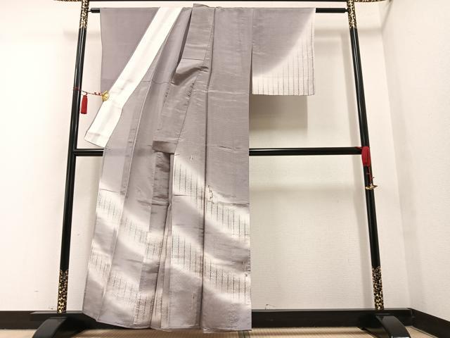 平和屋着物▽訪問着　単衣　刺繍　草木文　暈し染め　正絹　逸品　AAAV2508ph_1