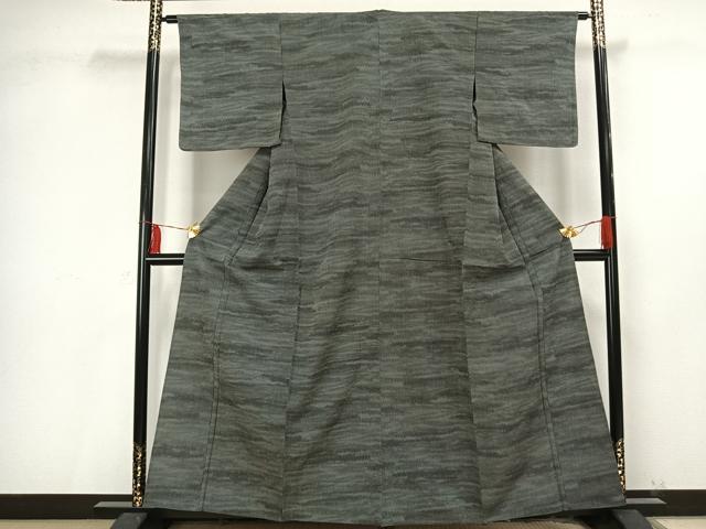 平和屋着物▽白鷹お召　単衣　霞文　正絹　逸品　AAAV2581fy 平和屋着物▽白鷹お召 単衣 霞文 正絹 逸品 AAAV2581fy