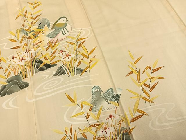 平和屋着物□極上 訪問着 友禅 正月飾り しめ縄 干支 藍鉄色地