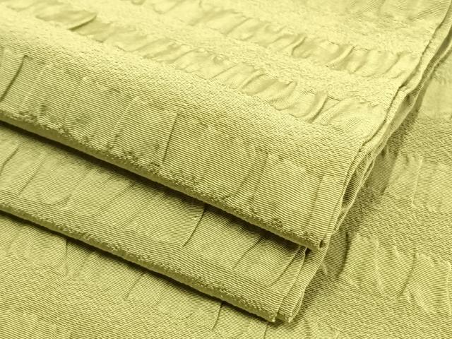 平和屋着物▽上質な色無地　単衣　苗色　正絹　逸品　AAAV2594fy