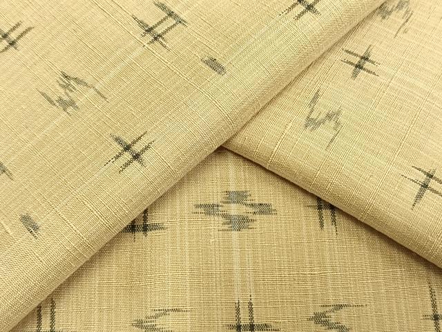 平和屋着物▽上質な紬　単衣　琉球絣　正絹　逸品　AAAV2608fy