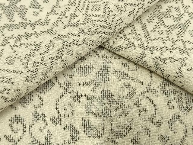 平和屋着物▽小紋　単衣　横段花文　洗える着物　AAAV2613fy