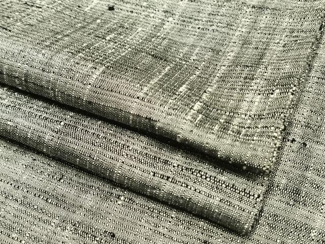 平和屋着物▽上質な紬　単衣　霞文　正絹　逸品　AAAV2619fy