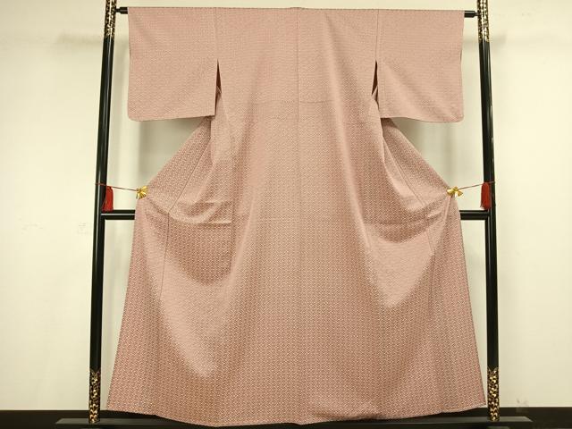 平和屋着物▽お召　単衣　蜀江花文　正絹　逸品　AAAV2658fy 平和屋着物▽お召 単衣 蜀江花文 正絹 逸品 AAAV2658fy