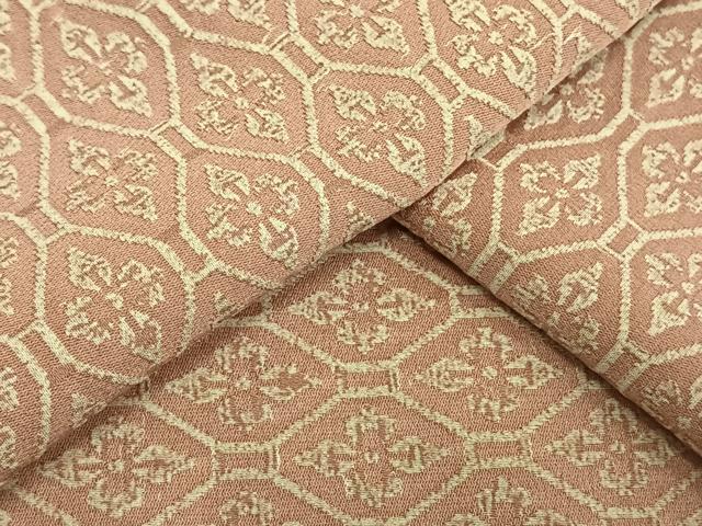 平和屋着物▽お召　単衣　蜀江花文　正絹　逸品　AAAV2658fy