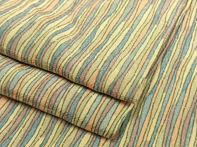 平和屋着物▽上質な小紋　単衣　変わり縞　正絹　逸品　AAAV2669fy