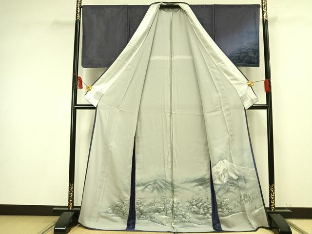 平和屋着物▽訪問着 無双 紗袷 紗×紗 手描き 風景樹林文