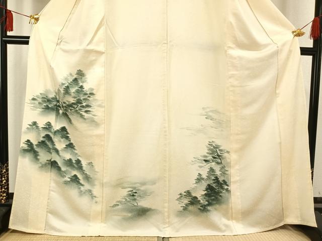 平和屋着物▽訪問着　単衣　手描き　樹林文　暈し染め　正絹　逸品　AAAV2685fy 平和屋着物▽訪問着 単衣 手描き 樹林文 暈し染め 正絹 逸品