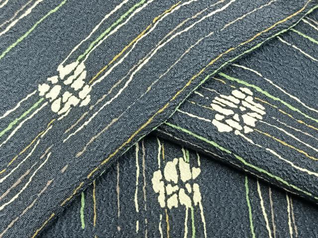 平和屋着物▽小紋　単衣　舞花文　洗える着物　AAAV2776fy