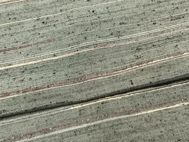 平和屋着物▽紬 単衣 横縞 ウール AAAV2778fy