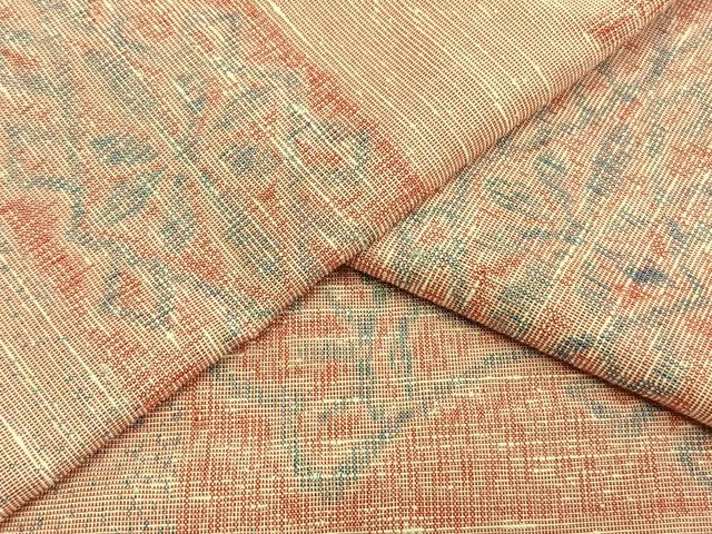 平和屋着物▽上質な紬　単衣　横段文　正絹　逸品　未使用　AAAV2782fy