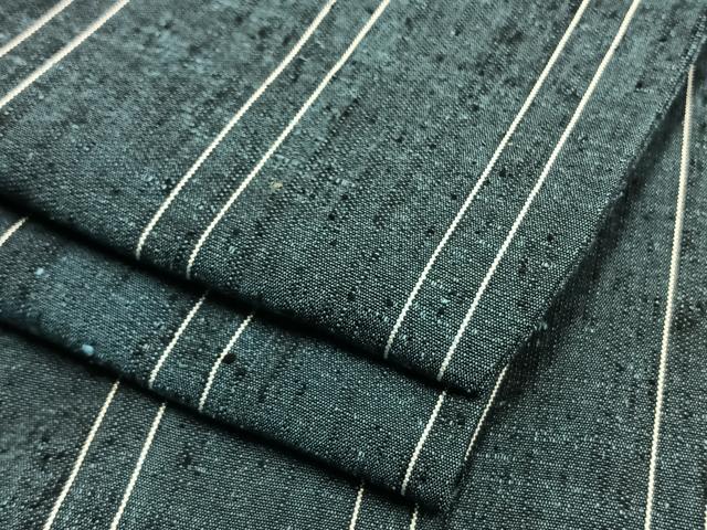 平和屋着物▽上質な紬　単衣　縞　正絹　逸品　AAAV2790fy