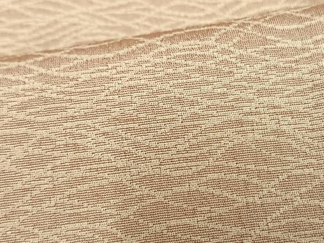 平和屋着物▽お召 単衣 よろけ縞 正絹 逸品 AAAV2795fy