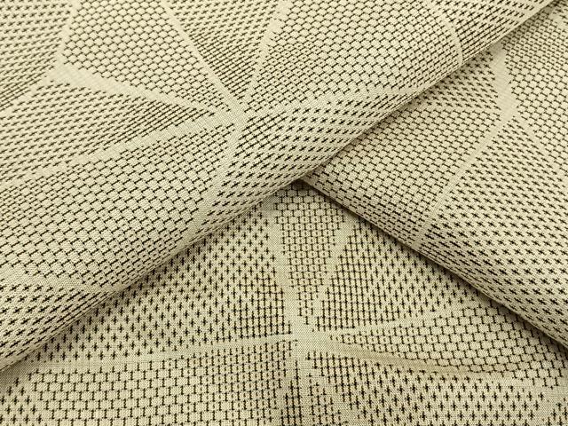 平和屋着物▽上質な紬　単衣　幾何学文　正絹　逸品　AAAV2803fy