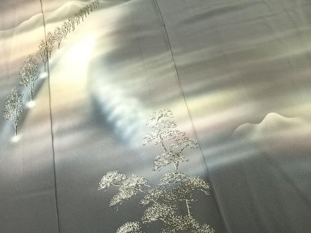 平和屋着物▽訪問着 単衣 手描き 風景文 正絹 逸品 CAAV3743dy