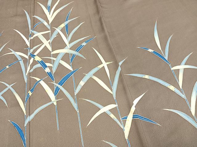 平和屋着物▽訪問着 単衣 友禅 葦 正絹 逸品 AAAV2841fy