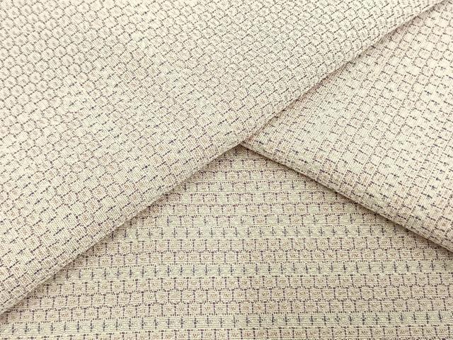 平和屋着物▽本塩沢　単衣　110亀甲　横段文　正絹　逸品　AAAV2842fy