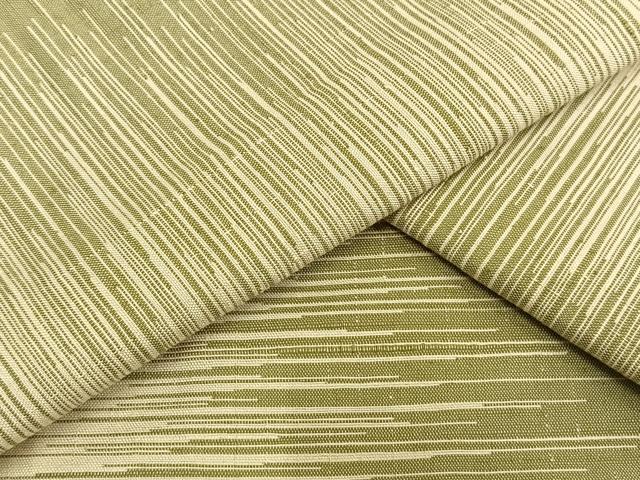 平和屋着物▽上質な紬　単衣　横縞　正絹　逸品　AAAV2875fy