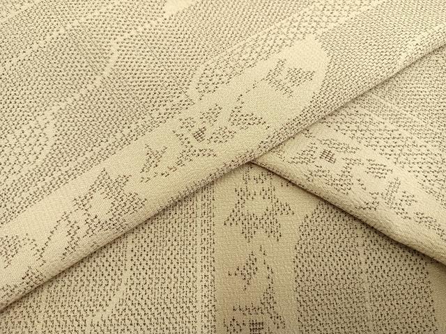 平和屋着物▽本塩沢　単衣　霞花文　正絹　逸品　AAAV2880fy