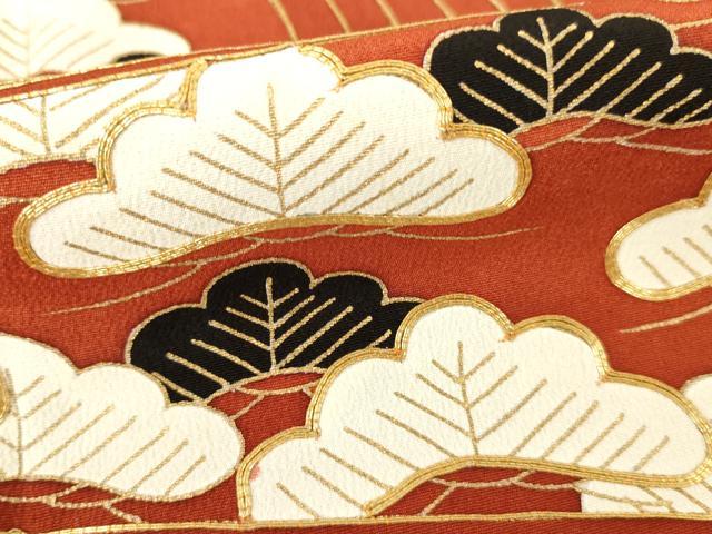 平和屋着物□豪華黒留袖 駒刺繍 流水松文 金彩 正絹 逸品 AAAV4228ma