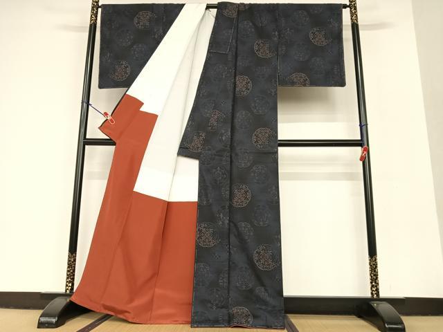 平和屋着物○本場大島紬 9マルキ 箔散らし 正絹 逸品 CAAX5698gh