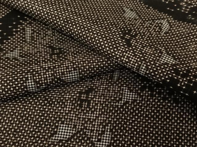 平和屋着物●本場大島紬　泥染め　7マルキ　舞花文　正絹　逸品　AAAV7027zg