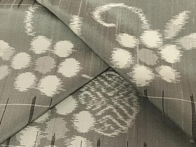 平和屋着物▽上質な小紋 単衣 紬地 切嵌文 正絹 逸品