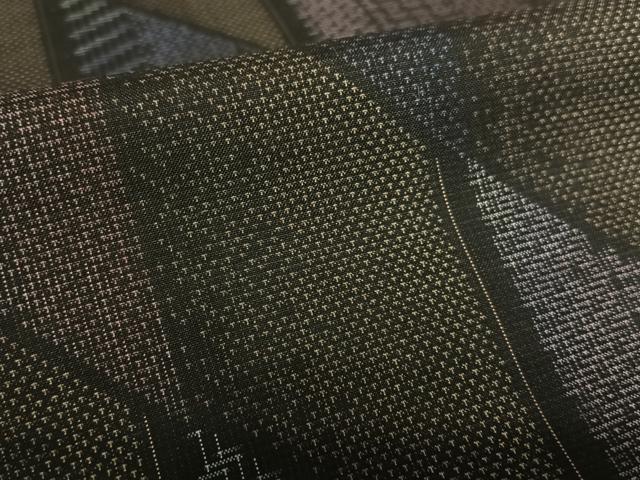 平和屋着物○本場大島紬 9マルキ 斜縞 黒地 さが美扱い 正絹 逸品