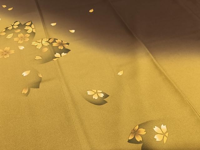 平和屋着物○訪問着 駒刺繍 舞桜 暈し染め 金彩 正絹 逸品