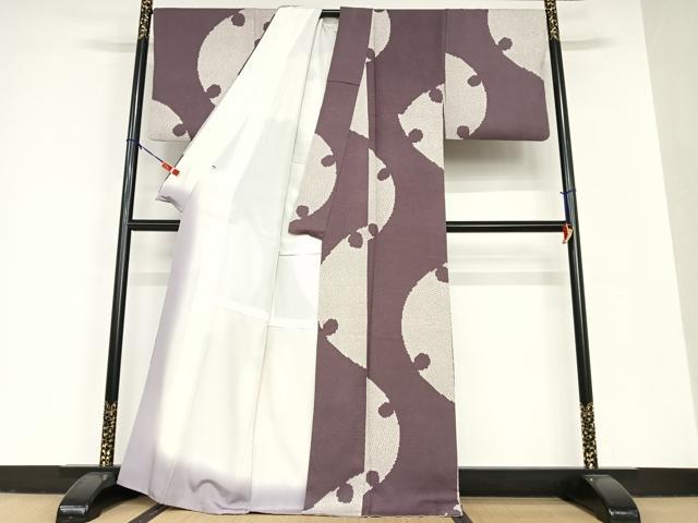 平和屋着物○上質な小紋 雪輪文 正絹 逸品 AAAV7058zg