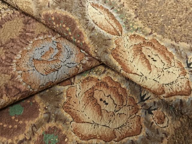 平和屋着物●上質な小紋　草花文　金彩　正絹　逸品　AAAV7072zg