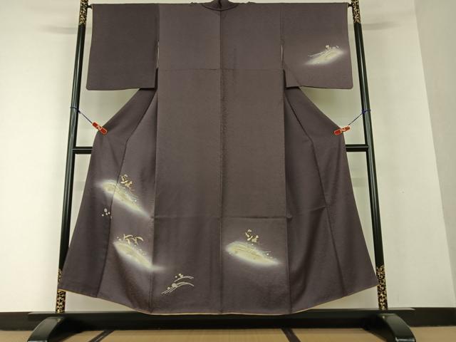 平和屋着物●訪問着　駒刺繍　立波文　瓢箪　暈し染め　金銀彩　正絹　逸品　AAAV7078zg