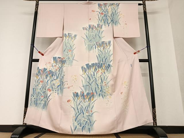 平和屋着物●本加賀友禅作家　押田正義　訪問着　草花文　暈し染め　正絹　逸品　AAAV7080zg