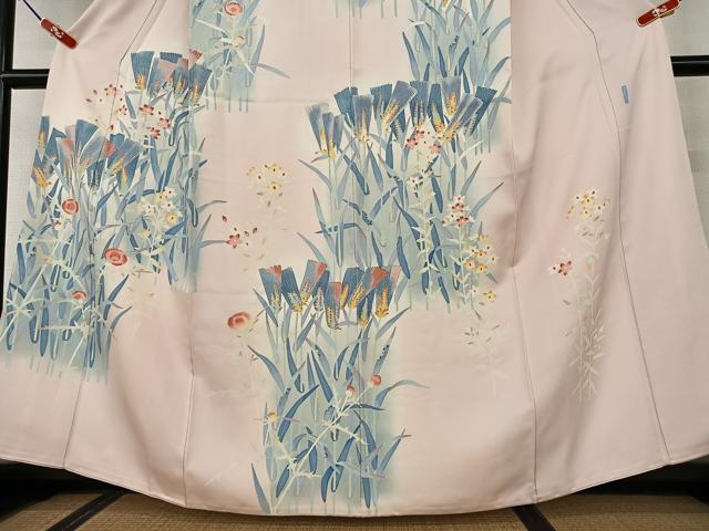 平和屋着物●上質な小紋　南天　萩　正絹　逸品　AAAW5261br 平和屋着物○上質な小紋 南天 萩 正絹 逸品 AAAW5261br