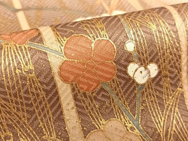 平和屋着物○訪問着 笹梅文 暈し染め 金彩 正絹 逸品 AAAV7083zg