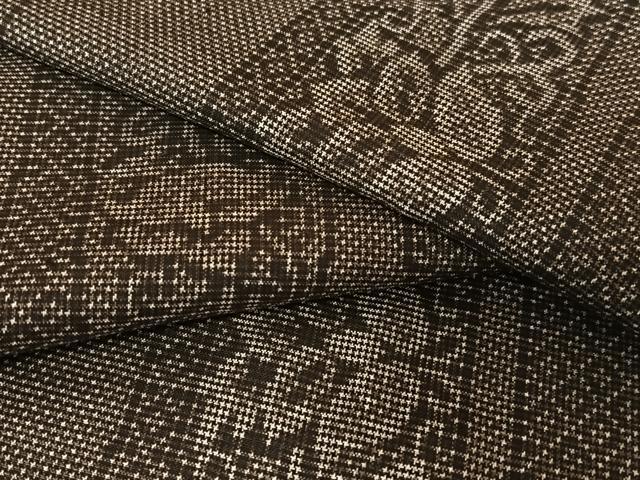 平和屋着物●本場大島紬　泥染め　7マルキ　草花間道　正絹　逸品　未使用　AAAV7094zg