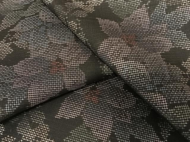 平和屋着物●本場大島紬　泥染め　9マルキ　草花文　正絹　逸品　未使用　AAAV7103zg