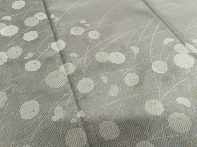 平和屋着物○本場染大島紬 訪問着 刺繍 草花文 金彩 正絹 逸品 AAAV7105zg