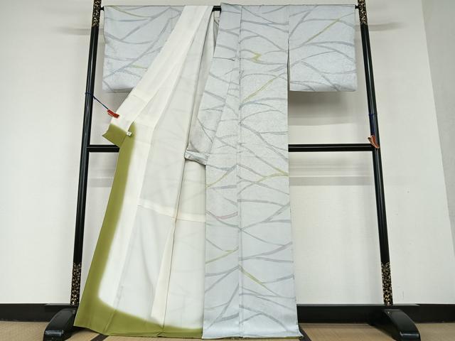 平和屋着物□上質な小紋 縞 正絹 逸品 AAAS7108zg