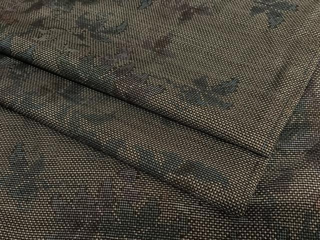 平和屋着物●本場大島紬　泥染め　9マルキ　草花文　正絹　逸品　AAAV7112zg