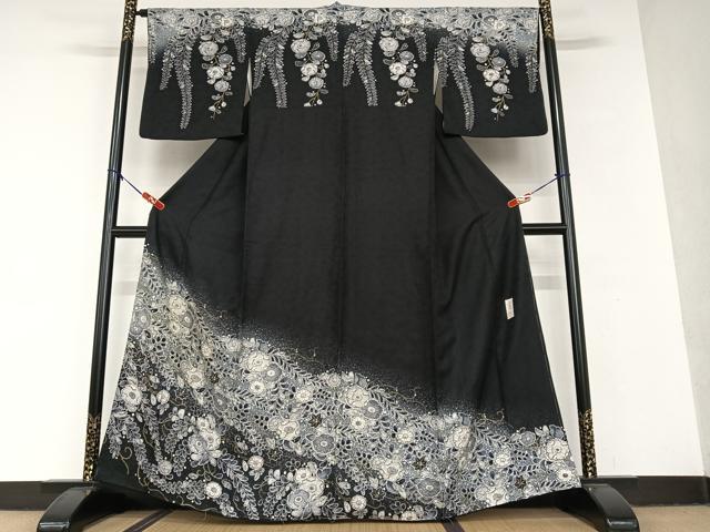 平和屋着物●訪問着　作家物　絞り　辻が花　暈し染め　金彩　正絹　逸品　AAAV7122zg