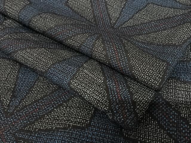 平和屋着物●結城縮　80亀甲　菱文　正絹　逸品　AAAV7132zg