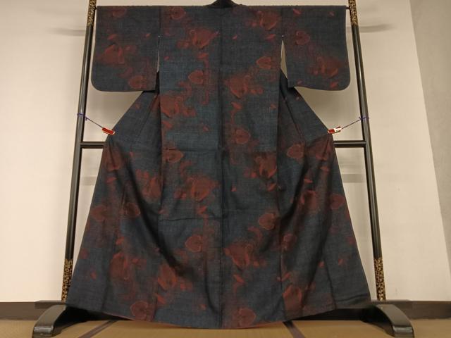 平和屋着物●本場結城紬　重要無形文化財　縞　正絹　逸品　AABB0332zg 平和屋着物○本場結城紬 重要無形文化財 縞 正絹 逸品 AABB0332zg 平和屋