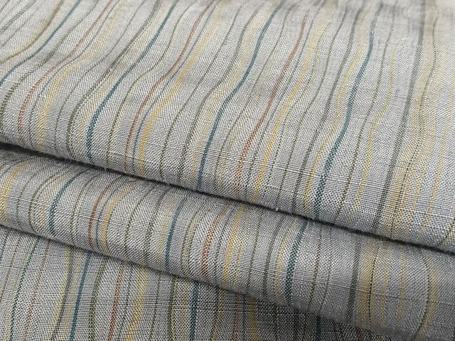 平和屋着物●上質な紬　変わり縞　正絹　逸品　AAAV7158zg