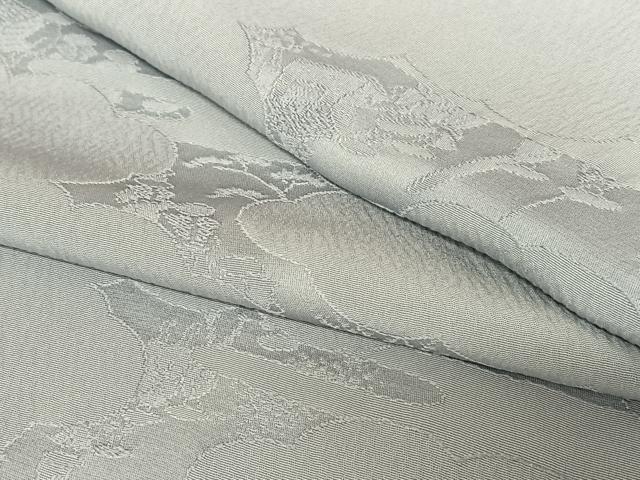 平和屋着物●上質な色無地　草花地紋　灰青色　正絹　逸品　AAAV7159zg