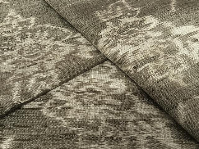 平和屋着物●上質な紬　草花文　正絹　逸品　AAAV7172zg