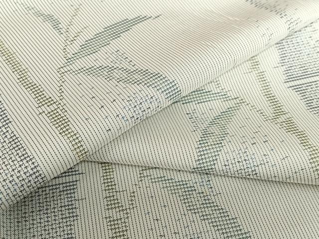 平和屋着物●本場大島紬　白大島　笹竹文　正絹　逸品　AAAV7182zg