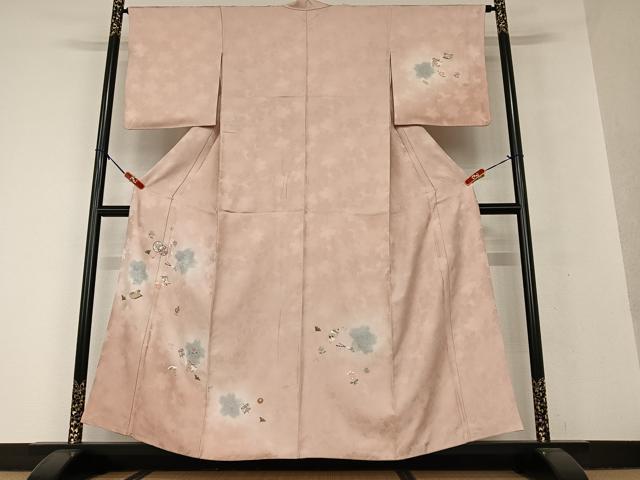 平和屋着物●訪問着　友禅　舞花吉祥文　正絹　逸品　AAAV7183zg