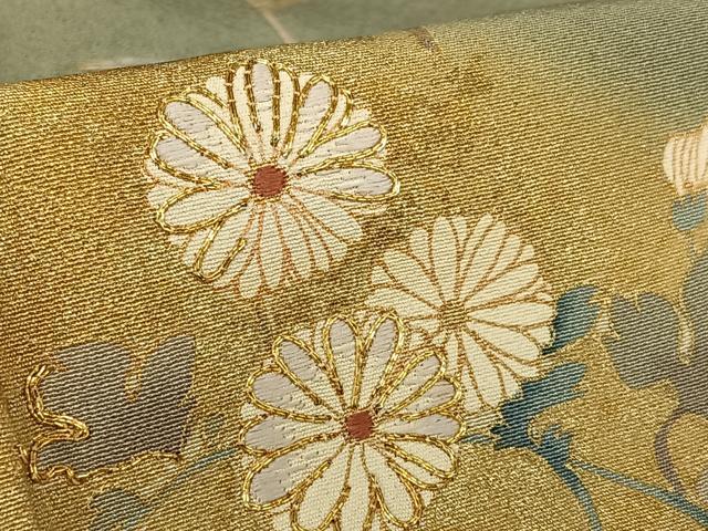 平和屋着物○訪問着 駒刺繍 流水花鳥文 暈し染め 金彩 正絹